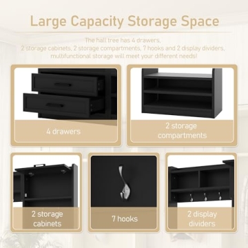 Stylish Merax 4-in-1 Hall Tree with Ample Storage