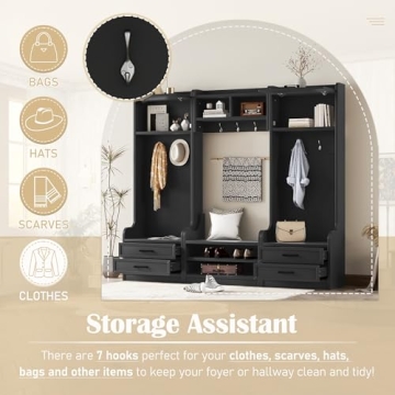 Stylish Merax 4-in-1 Hall Tree with Ample Storage