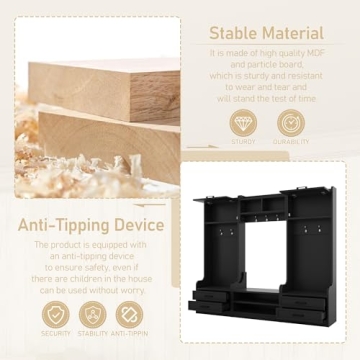 Stylish Merax 4-in-1 Hall Tree with Ample Storage