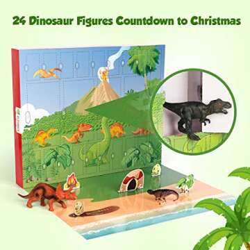 D-FantiX Dinosaur Advent Calendar 2024 for Kids, 24 Days Countdown to Christmas Advent Calendars Din...