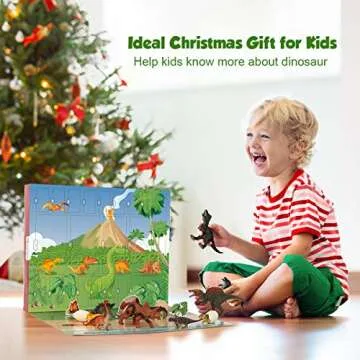 D-FantiX Dinosaur Advent Calendar 2024 for Kids, 24 Days Countdown to Christmas Advent Calendars Dinosaur Toy Xmas Gift for Boys Girls 3 4 5 6 Years Old