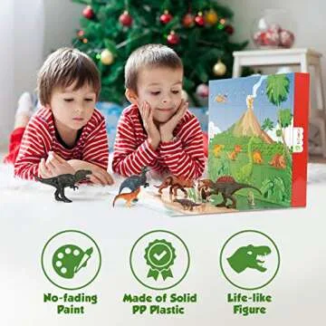 D-FantiX Dinosaur Advent Calendar 2024 for Kids, 24 Days Countdown to Christmas Advent Calendars Dinosaur Toy Xmas Gift for Boys Girls 3 4 5 6 Years Old