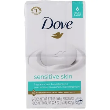Dove Sensitive Skin Beauty Bar, Gentle Cleanser for Delicate Skin