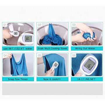 TANCANO Cooling Towel Microfiber Towels for Instant Relief Sports Towel Headwear for Golf Swimming Football Workout Gym 40"x12" Travel Towel for Sweat,Blue