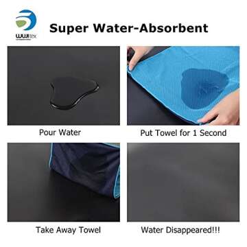 TANCANO Cooling Towel Microfiber Towels for Instant Relief Sports Towel Headwear for Golf Swimming Football Workout Gym 40"x12" Travel Towel for Sweat,Blue