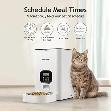 VOLUAS Automatic Pet Feeder for Cats and Dogs with Voice Recorder