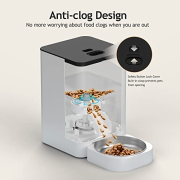 VOLUAS Automatic Pet Feeder for Cats and Dogs with Voice Recorder