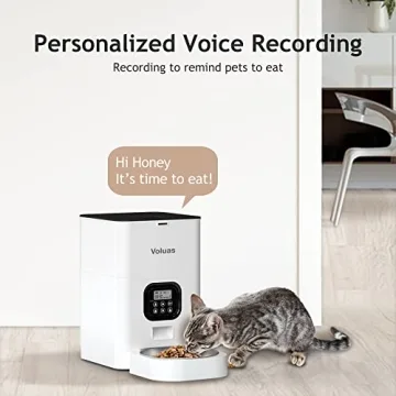 VOLUAS Automatic Pet Feeder for Cats and Dogs with Voice Recorder
