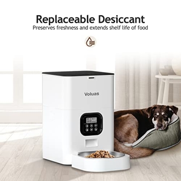 VOLUAS Automatic Pet Feeder for Cats and Dogs with Voice Recorder