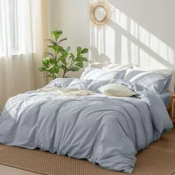 MooMee 100% Washed Cotton Duvet Cover Set - King Size