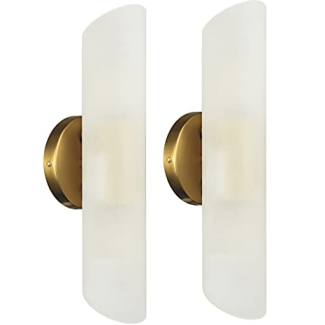 DAYCENT Gold Cylinder Wall Sconces - Set of Two