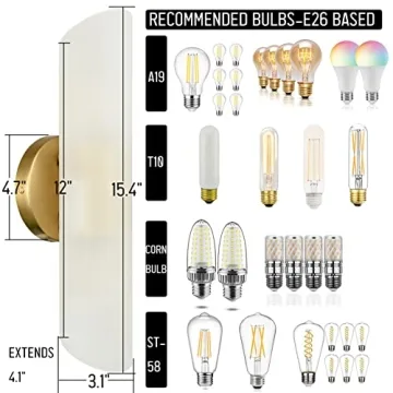 DAYCENT Gold Cylinder Wall Sconces - Set of Two