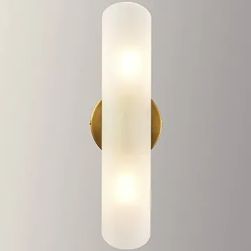 DAYCENT Gold Cylinder Wall Sconces - Set of Two