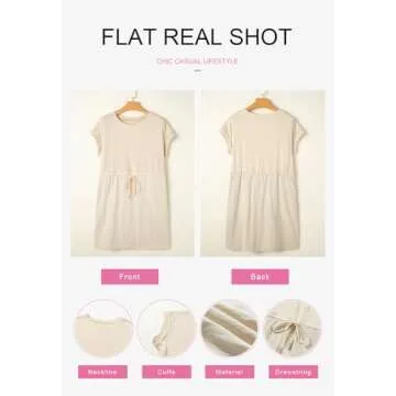 Stylish Women's Casual Mini Dress with Pockets - BLENCOT
