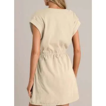 Stylish Women's Casual Mini Dress with Pockets - BLENCOT