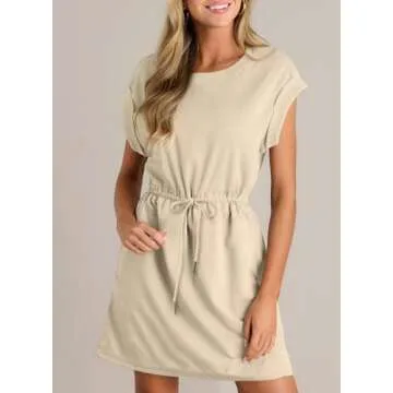 Stylish Women's Casual Mini Dress with Pockets - BLENCOT