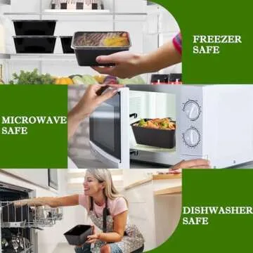 Meal Prep Containers 50Pack - 34oz Food Storage Containers with Lids, Reusable Food Prep Containers, Disposable To Go food Containers, BPA Free, Stackable, 1000ml, Takeout, Microwave/Freezer Safe