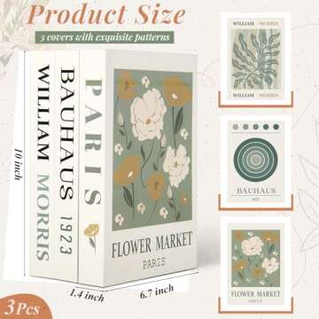 Skyygemm 3 Pcs Decorative Books for Home Decor, Coffee Table Books Decor Aesthetic Faux Books for De...