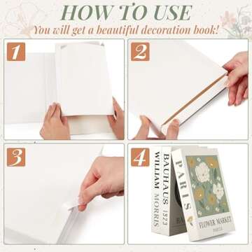 Skyygemm 3 Pcs Decorative Books for Home Decor, Coffee Table Books Decor Aesthetic Faux Books for Decoration Sweet Stacked Books, 10x6.7x1.4in(Sage Green)