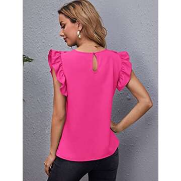 Milumia Women's Elegant Ruffle Blouse - Stylish Work Top