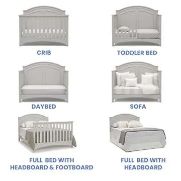 Delta Children Perry 6-in-1 Convertible Crib - Greenguard Gold Certified, Moonstruck Grey