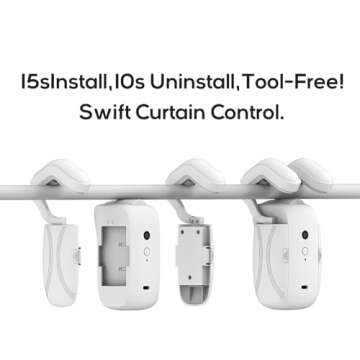 Automatic Curtain Opener and Closer - Smart Curtain Opener Electronic for Roman/U/T Rails, Bluetooth...