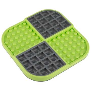LickiMat Slomo, Dog Slow Feeders Lick Mat, Boredom Anxiety Reducer; Perfect for Food, Treats, Yogurt, or Peanut Butter. Fun Alternative to a Slow Feed Dog Bowl, Green