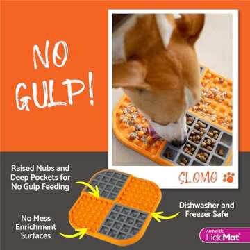 LickiMat Slomo, Dog Slow Feeders Lick Mat, Boredom Anxiety Reducer; Perfect for Food, Treats, Yogurt, or Peanut Butter. Fun Alternative to a Slow Feed Dog Bowl, Green