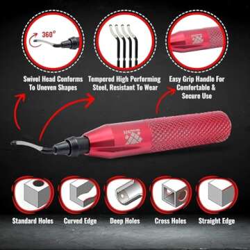 AFA Tooling Deburring Tool with Extra Blades for Precision