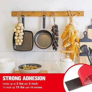 Double Sided Tape Heavy Duty, Small Waterproof Strong Mounting Adhesive Foam Tape, 10ft Length, 0.39...