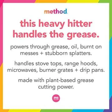 Method Heavy Duty Degreaser, Lemongrass Scent, Oven Cleaner & Stove Top Cleaner, 28 Oz Spray Bottle (Pack of 1),(Packaging may vary)