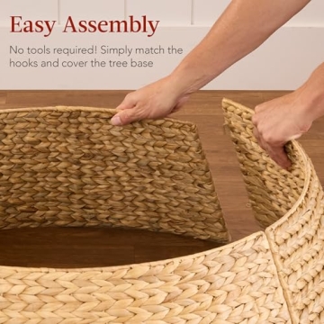 Elegant 24in Woven Christmas Tree Collar for Holiday Decor