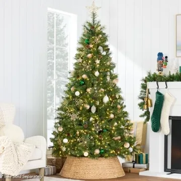 Elegant 24in Woven Christmas Tree Collar for Holiday Decor