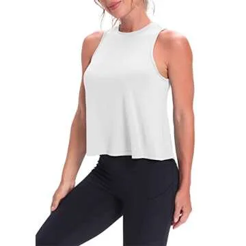 Mippo Cropped Workout Top Women Sleeveless Flowy Tank
