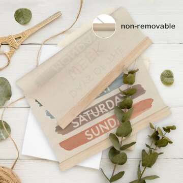 HRQKO Boho Week Month Decor Poster Hanger Frame Set of 2, Educational Posters,Preschool Wall Art with Wooden Frames, Boho Classroom Wall Hanging Banner Decor for Toddlers Room Playroom, 12x16 Inch