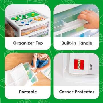 IRIS USA 3-Tier Scrapbook Storage Unit with Organizer Top, Fits 12" x 12" Papers, for Tools Office A...