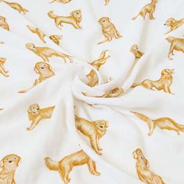 LifeTree Baby Swaddle Blankets Dog, 70% Viscose from Bamboo and 30% Cotton Muslin Swaddle Blankets Boys Girls Swaddling Blanket Neutral for Newborn, Soft Large 47" x 47", Golden Retriever Dog