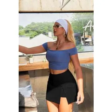 GOBLES A-line High Waist Mini Office Skorts for Women