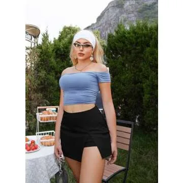 GOBLES A-line High Waist Mini Office Skorts for Women