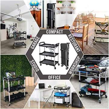 Olympia Tools Collapsible Cart 150LB Capacity Black