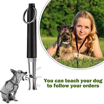 Pazacon Dog Whistle, Professional Ultrasonic Dog Training Whistle to Stop Barking,Adjustable Pitch Ultrasonic Recall Training Tool Dog Bark Control Whistle with Free Premium Quality Lanyard(2 Pack)