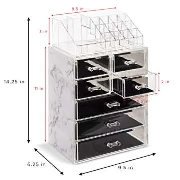 Sorbus Clear Makeup Organizer for Beauty & Jewelry