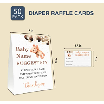 Baby Name Suggestion Game with Cute Bear Theme Cards