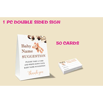 Baby Name Suggestion Game with Cute Bear Theme Cards