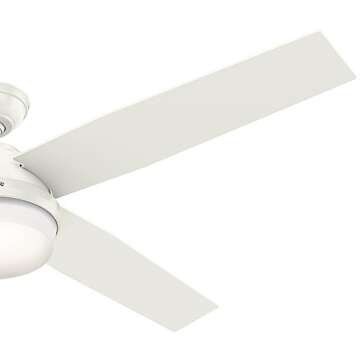 Hunter Fan Company 59442 Dempsey Indoor Ceiling Fan with LED Light and Remote Control, 60", White