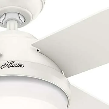 Hunter Fan Company 59442 Dempsey Indoor Ceiling Fan with LED Light and Remote Control, 60", White