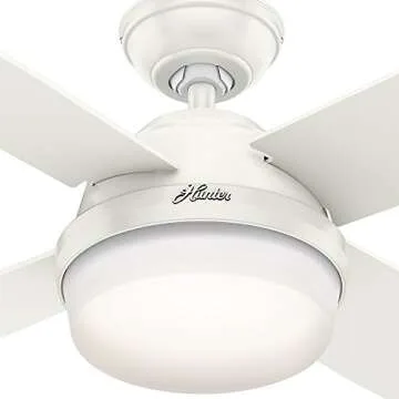 Hunter Fan Company 59442 Dempsey Indoor Ceiling Fan with LED Light and Remote Control, 60", White