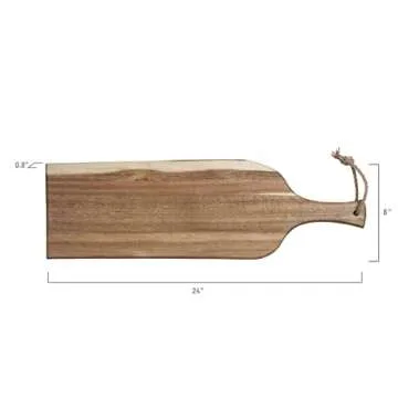TOSCANA - a Picnic Time Brand - Artisan 24" Acacia Charcuterie Board with Raw Wood Edge, Cheese Board, Serving Platter, (Acacia Wood)