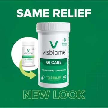 Visbiome® GI Care - High Potency Probiotic - 112.5 Billion CFU Live Probiotics, Original De Simone Formulation, Made in USA, 180 Capsules.