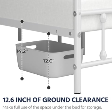 Vintage Style Yaheetech Metal Platform Bed Frame